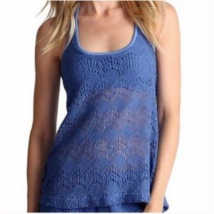 UGG Luna Sheer Lace Racerback Tank Top, Blue, Size S